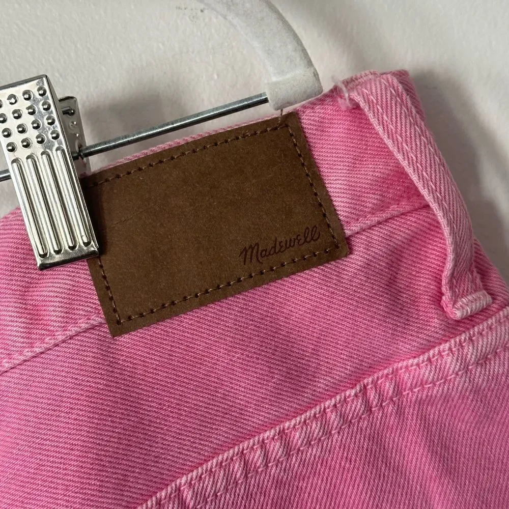 Madewell Barbie Pink Baggy Straight Jeans Garment-Dyed Edition 33 - Picture 5 of 9